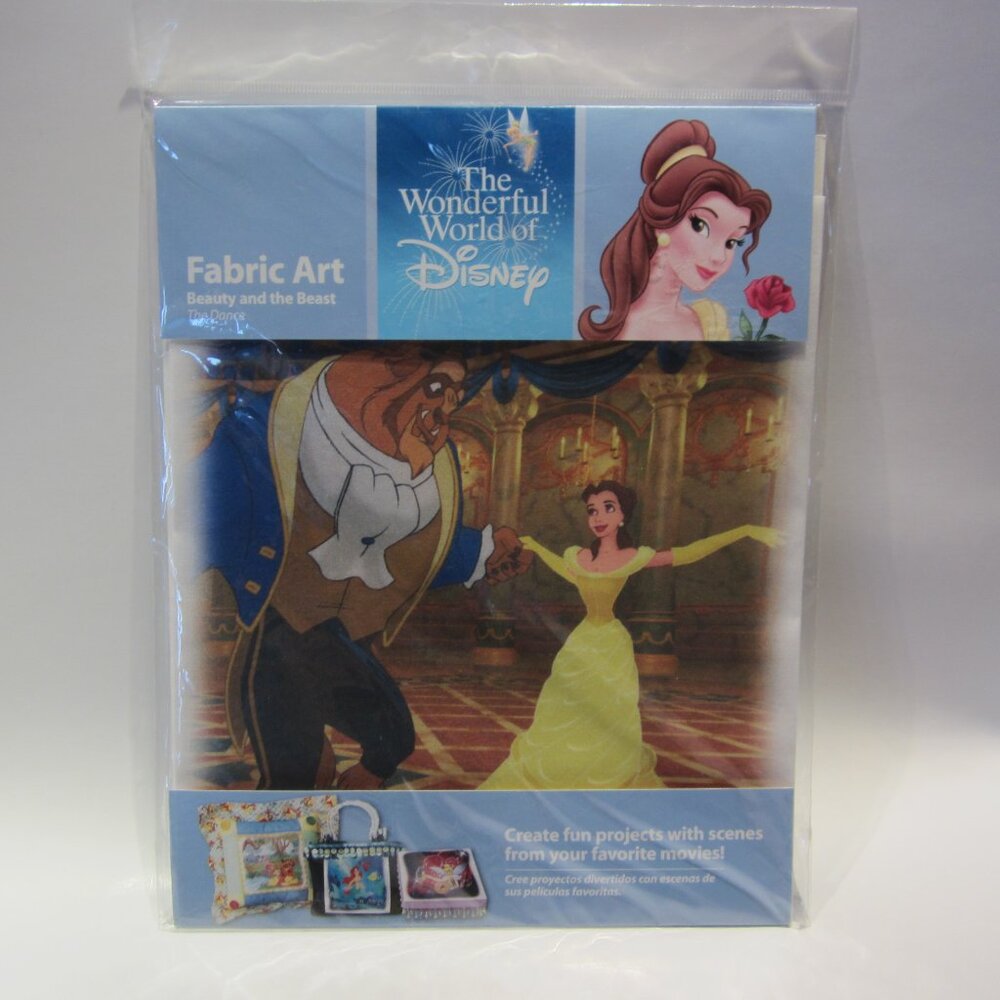 Disney Beauty & the Beast -The Dance -Cotton Fabric Art Panel 8.5”